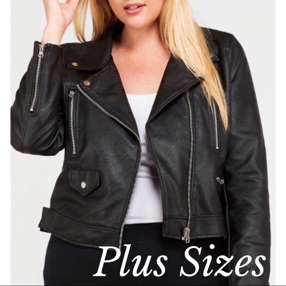 cle Jackets & Blazers - ✨2X HP✨ Plus Size Black Leather Moto Jacket